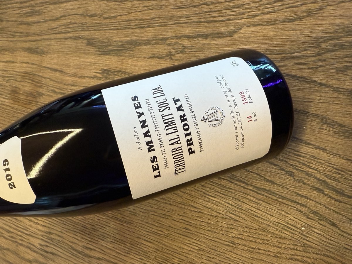 TERROIR AL LIMIT LES MANYES  2019 VOL 14,0 % 0.75L.